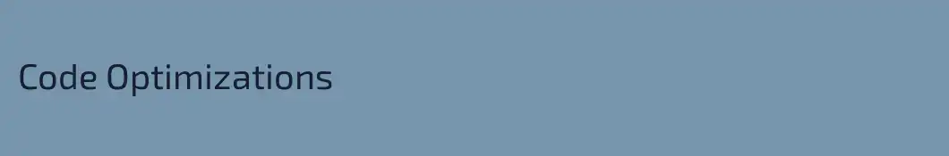 Code Optimizations
